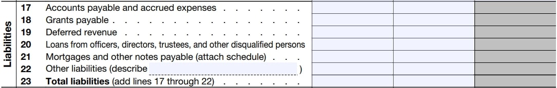 Liabilities (Line 17-23)